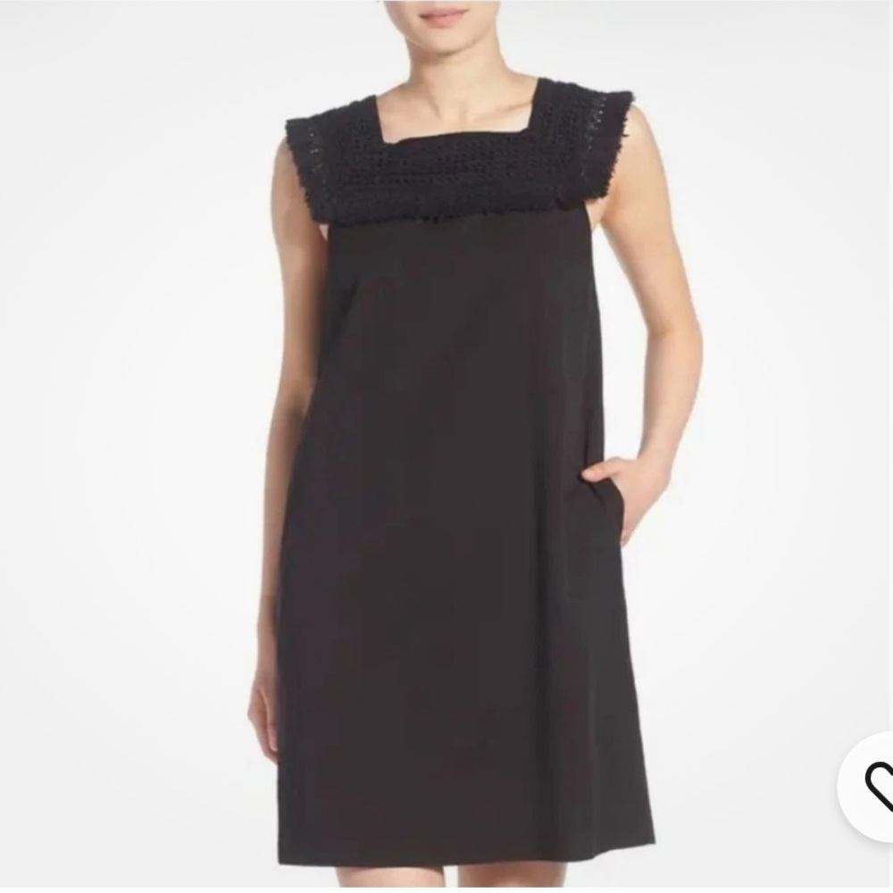 Madewell cotton sundream black shift mini dress size 2